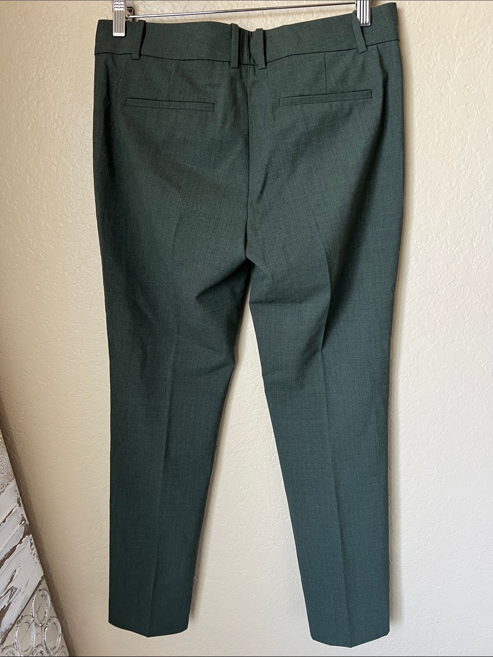 Theory dark green stretch wool slim straight trousers - Picture 6 of 8